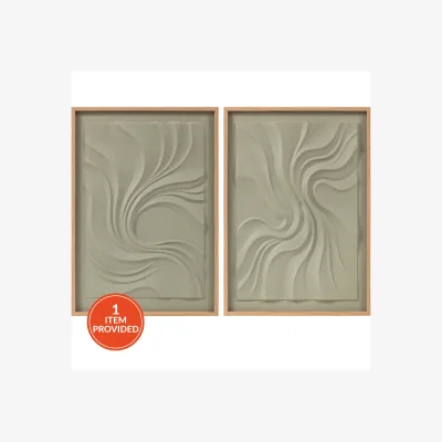 The Range Textured Green Swirl Hand Painted Art