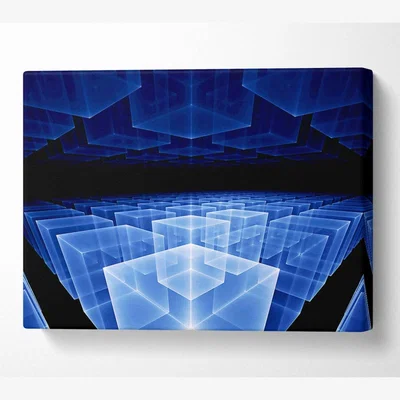 The Range Cyber Home Canvas Print Wall Art - Yellow / 81.28cm