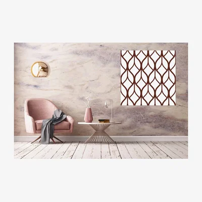 The Range 'Abstract Wavy Lines' Graphic Art Print on Canvas - Brown / 127cm