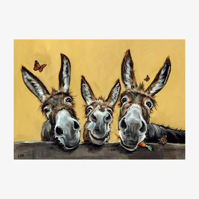 The Range Louise Brown Spring Donkeys Canvas