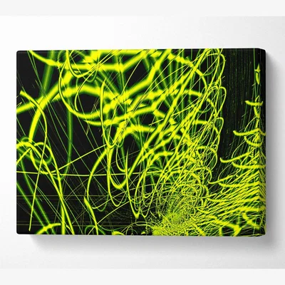 The Range Lime Green Maze Canvas Print Wall Art - Yellow / 81.28cm