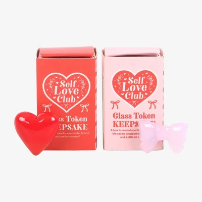 The Range Something Different Self Love Club Glass Keepsakes Set (Pack of 24) - Pink/Red