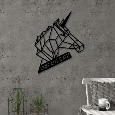 The Range Unicorn  Wall Art Metal Decorative Object - Black - Black