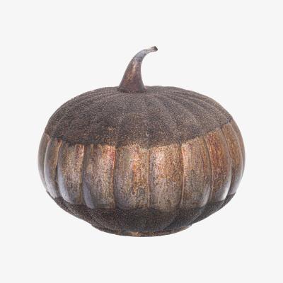 The Range Large Burnished Decorative Pumpkin Autumn Decor - Brown