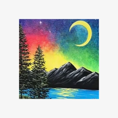 The Range Moon and Mountains Diamond Painting Kit - Multi