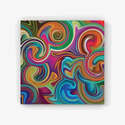 The Range Colourful Wave Pattern HD Metal Print - Red / 56cm