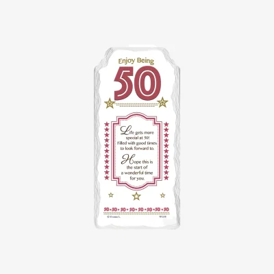 The Range Enjoy Being 50 Sentimental Handcrafted Ceramic Plaque - Multi