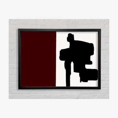 The Range Oblong Maroon Framed Print Abstract Prints - Black