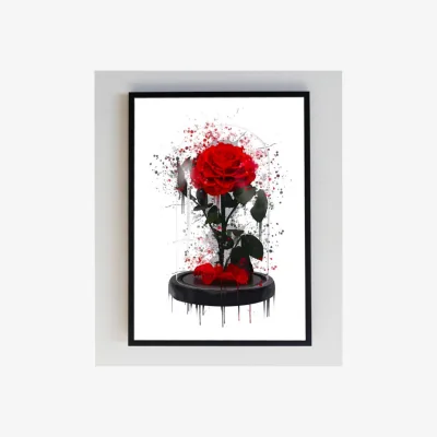 The Range Rose Art Print - Red / 21cm