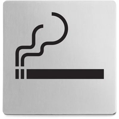 The Range Indici Brushed Stainless Steel Information Sign - Smoking Area - Silver
