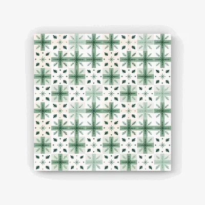 The Range Christmas Quilting Squares, Geometric HD Metal Print - Green / 56cm