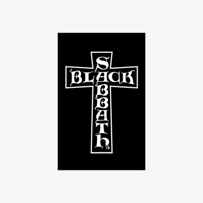 The Range Black Sabbath Cross Textile Poster - Black/White