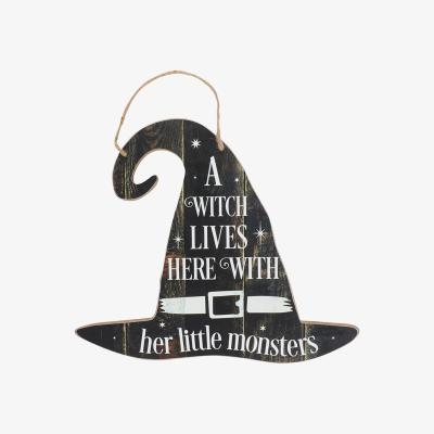 The Range A Witch Lives Here Hanging Sign - Black