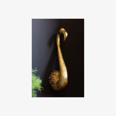 Rockett St George Antique Gold Flamingo Head Wall Art