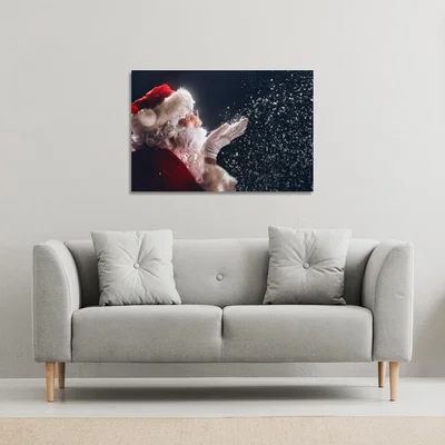 The Range Merry Christmas And Happy Holidays Gallery Canvas - Blue / 41cm / 31cm