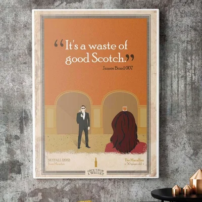 The Range Movie Whisky Posters - Orange / James Bond