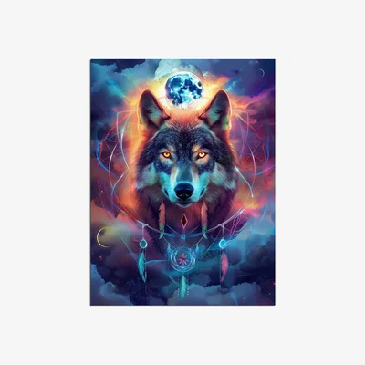 The Range Wolf Dream Catcher Metal Wall Art - Silver / 250g