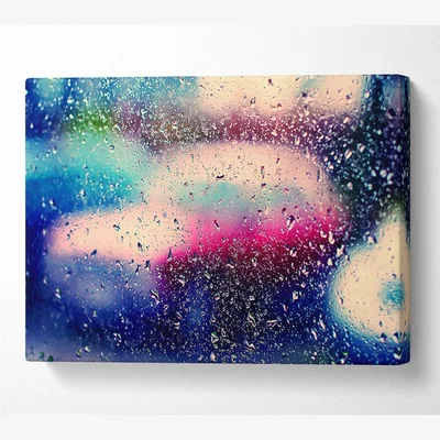 The Range Wet Windshield Canvas Print Wall Art - Yellow / 35.56cm