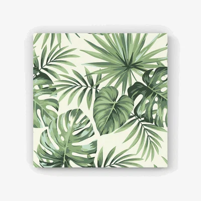The Range Exotic Palm Leaves HD Metal Print - Green / 56cm