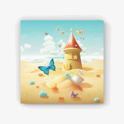 The Range Butterflies On A Beach Holiday HD Metal Print - Yellow / 30cm