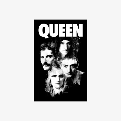 The Range Queen Faces Textile Poster - Black/White
