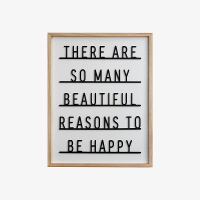 The Range 3D Reasons To Be Happy Framed Plaque - White