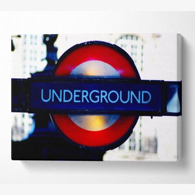 The Range London Underground Sign Canvas Print Wall Art - Yellow / 50.8cm