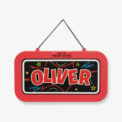 The Range Oliver Pre-personalised Light-Up Neon Bedroom Sign - Black