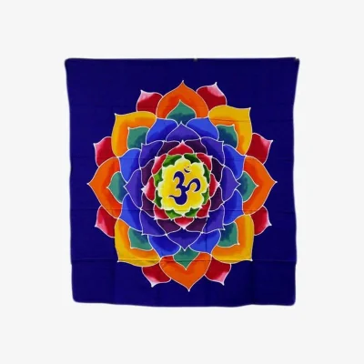 The Range Vibrant Om Flower of Life Batik Wall Art - Multicolor
