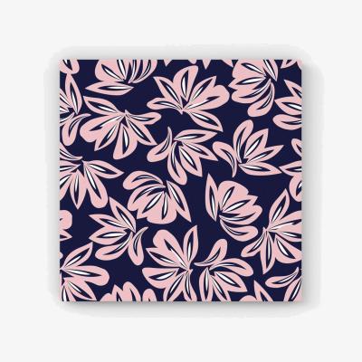 The Range Pink Navy Floral Botanical Pattern HD Metal Print - Pink / 30cm