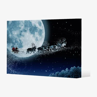 The Range Magic Santa'S Sleigh Gallery Canvas - Blue / 31cm / 46cm