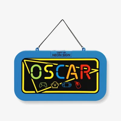 The Range Oscar Pre-personalised Light-Up Neon Bedroom Sign - Black