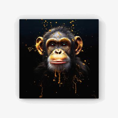 The Range Splashart Cheeky Chimp Face HD Metal Print - Orange / 56cm