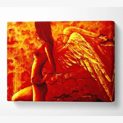 The Range Orange Angel Wings Canvas Print Wall Art - Yellow / 101.6cm