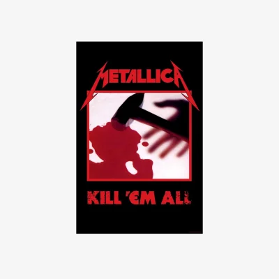 The Range Metallica Kill Em All Textile Poster - Red/Black/White
