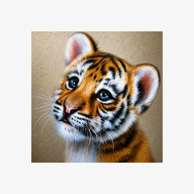 The Range Cute Tiger Cub Square 5D DIY Diamond Painting Kit - Multi