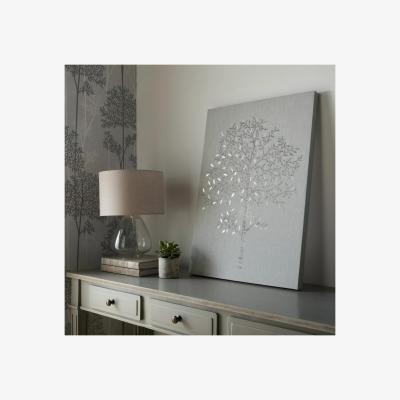 The Range Art for the Home Eternal Tree Metallic and Glitter Printed Canvas - Grey
