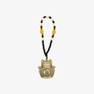 The Range Lucky Cat Feng Shui Hanging for Prosperity  Wealth Attraction - Gold
