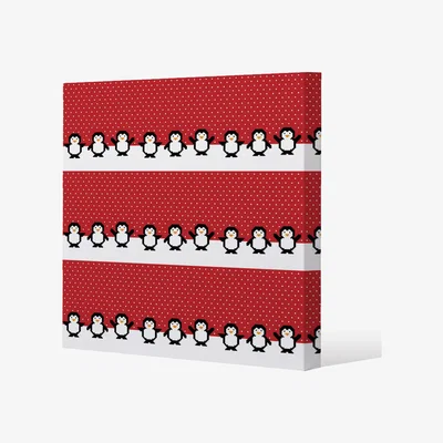 The Range Penguins Gallery Canvas - Red / 77cm
