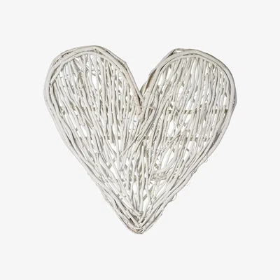 The Range Large Rustic Willow Heart - White