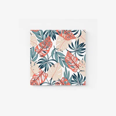 The Range Tropical Leaf Pattern Canvas Print - Orange / Large