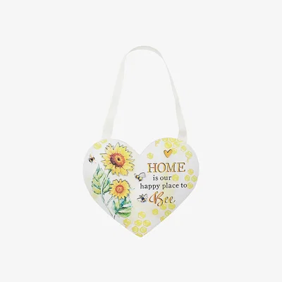 The Range Bee Happy Heart Plaque  - White