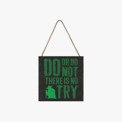 The Range Star Wars (Yoda There Is No Try) Wooden Block - White