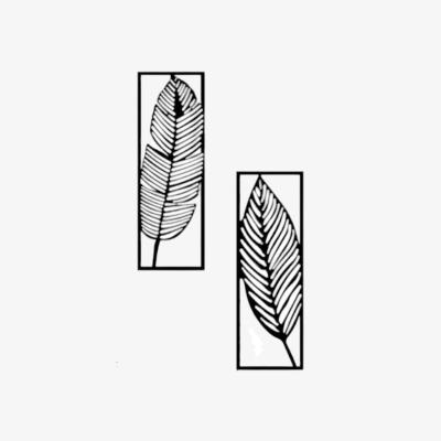 The Range Set Of 2 Leaf Wall Art - Black