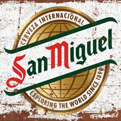 The Range Large Metal Sign Beer San Miguel - Multi Colour