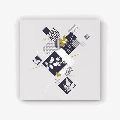 The Range Abstract Botanical HD Metal Print - Grey / 30cm