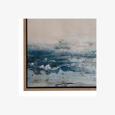 The Range Stratos Hand Painted Canvas in Frame - Abstract Sky  Landscape Art - Brown