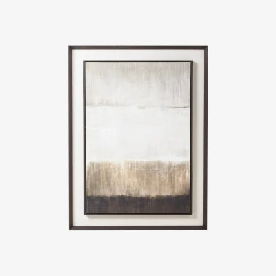 The Range Hill Interiors Moderno Linen Framed Print - Brown/White/Grey