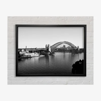 The Range Sydney Harbour Retro Framed Print Architecture Prints - Black