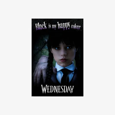 The Range Wednesday Black Is My Happy Colour Poster - Black/Purple
